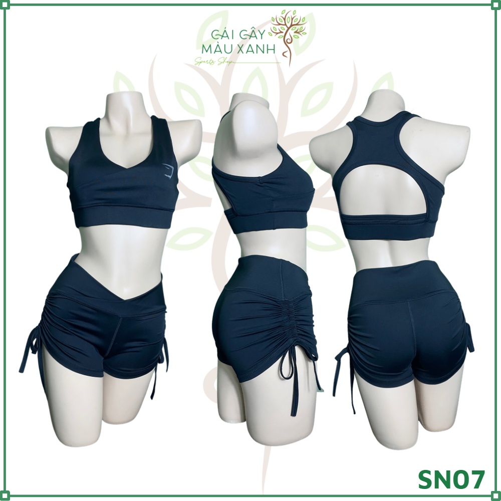 Set Tập Gym Yoga Rút Dây Cạp Chéo