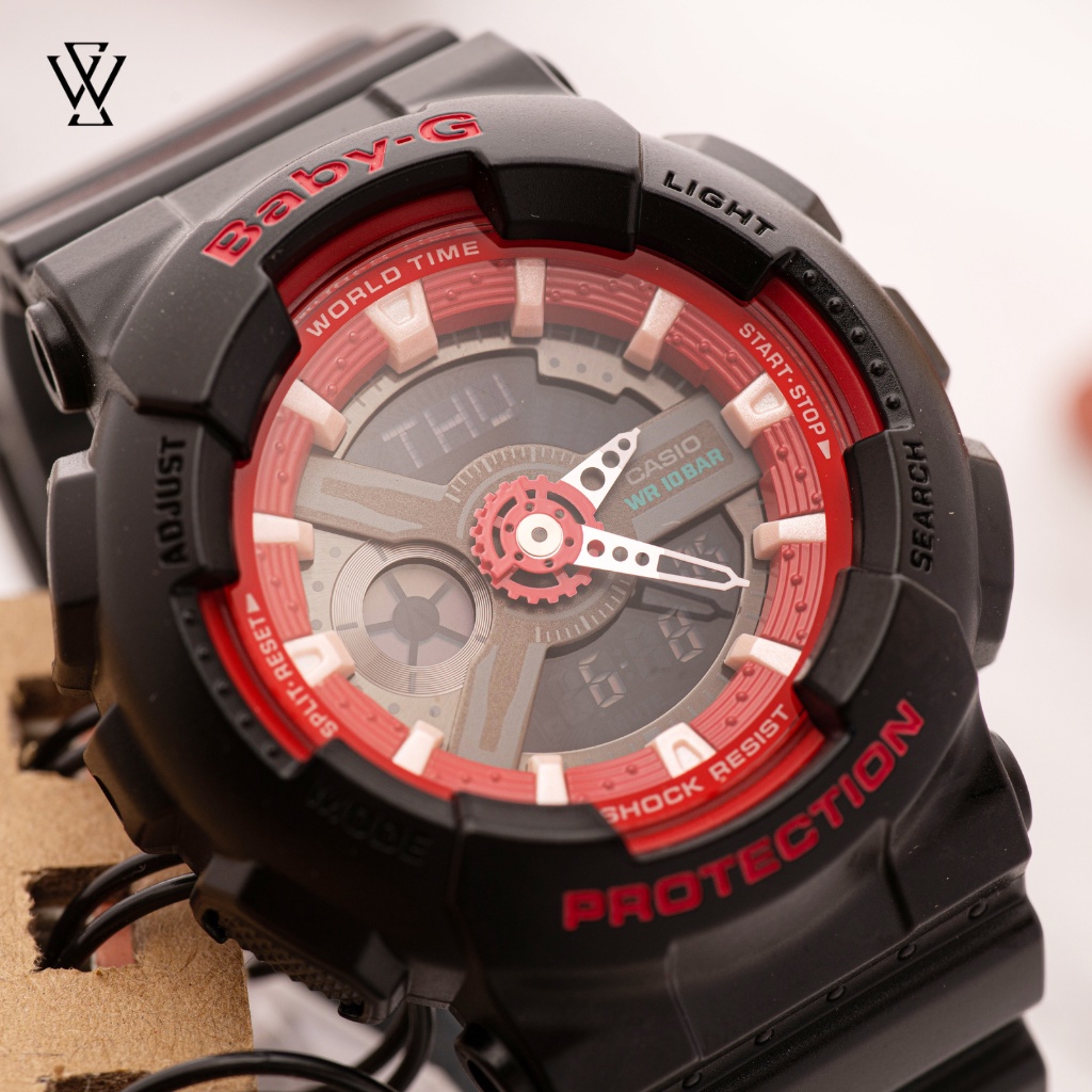 Đồng Hồ Điện Tử Nữ Casio Baby-G WATCHSTORE BA-110SN-1ADR Thiết Kế Mặt Kính Khoáng 43.5mm, Dây Và Vỏ Nhựa Bền Bỉ