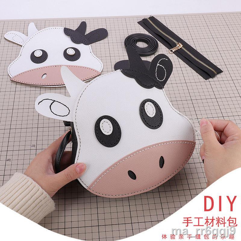 Little Cow Bag Nữ 2021 Mới hợp thời trang Quà tặng dệt dễ thương một vai Sứ giả tự làm bằng tay Túi vật liệu thủ côn