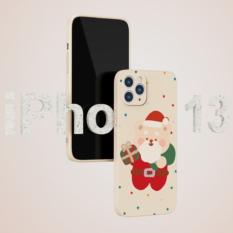 Suntaiho Ốp lưng iphone Ốp điện thoại silicon mềm in hình ông già noel phát quà cho iPhone 13 12 11 Pro Max X XR Xs Max 7 8 Plus