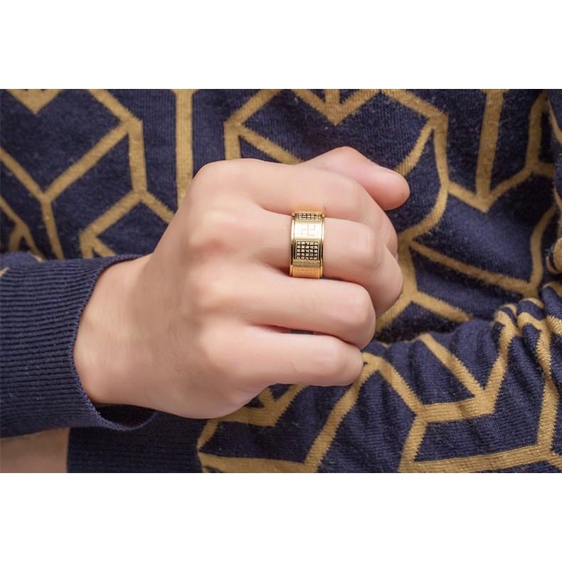 Nhẫn Xoay Khắc Bát Nhã Tâm Kinh Titan Ko Đen