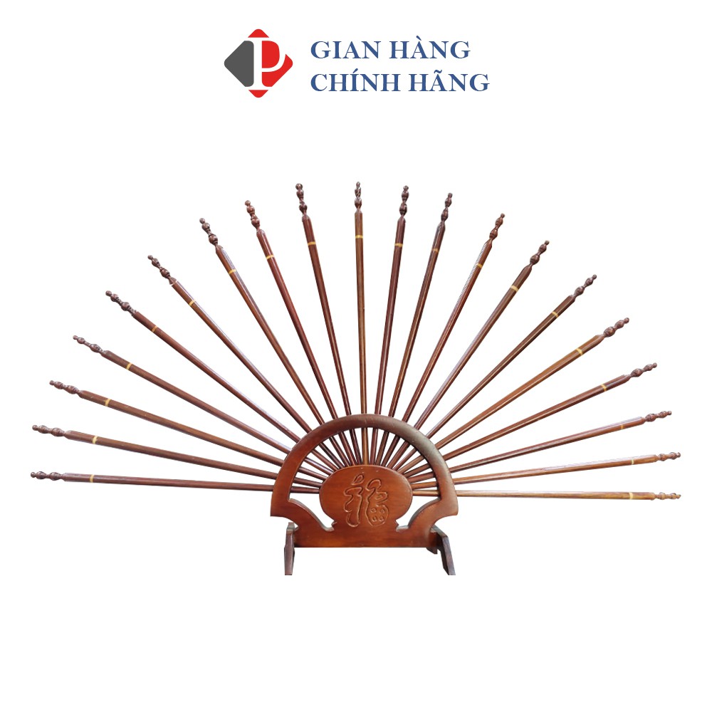 Bộ 10 đôi đũa gỗ giá xòe hình rẻ quạt và giá cắm xoè cao cấp - đồ thờ cúng Phùng Gia cao cấp