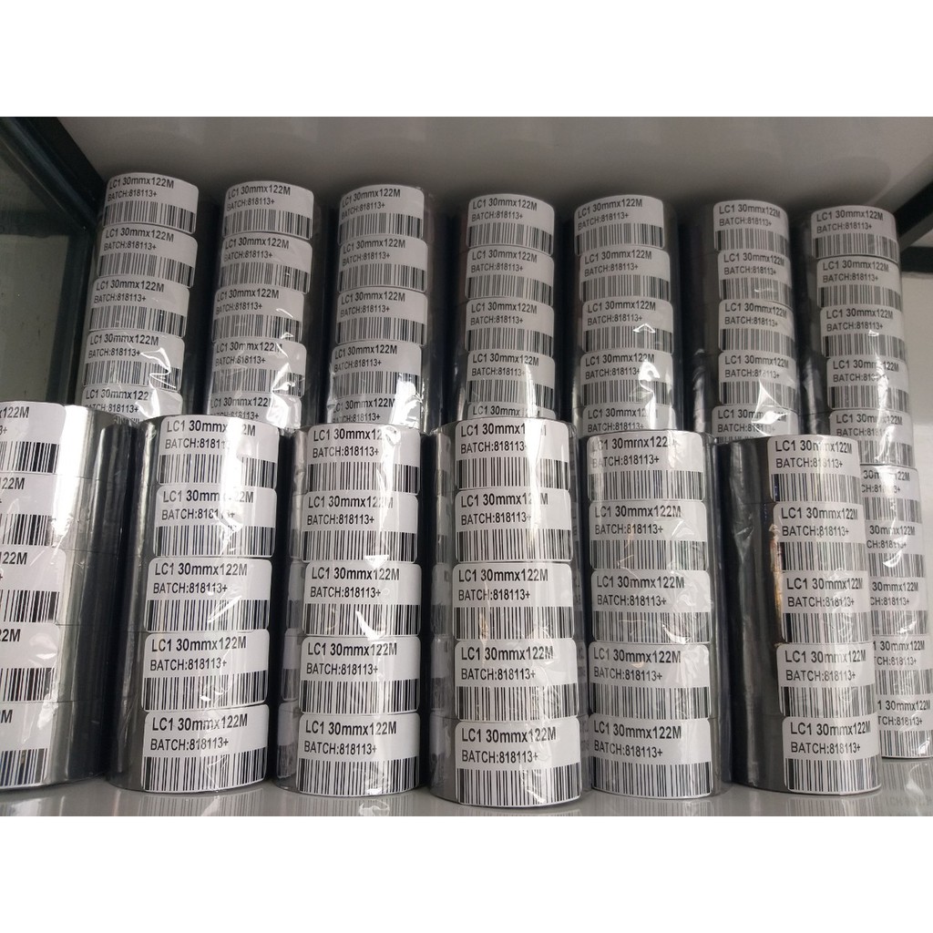 Mực ruy băng in date dành cho máy đóng gói 30mm x 122m (1 cuộn)
