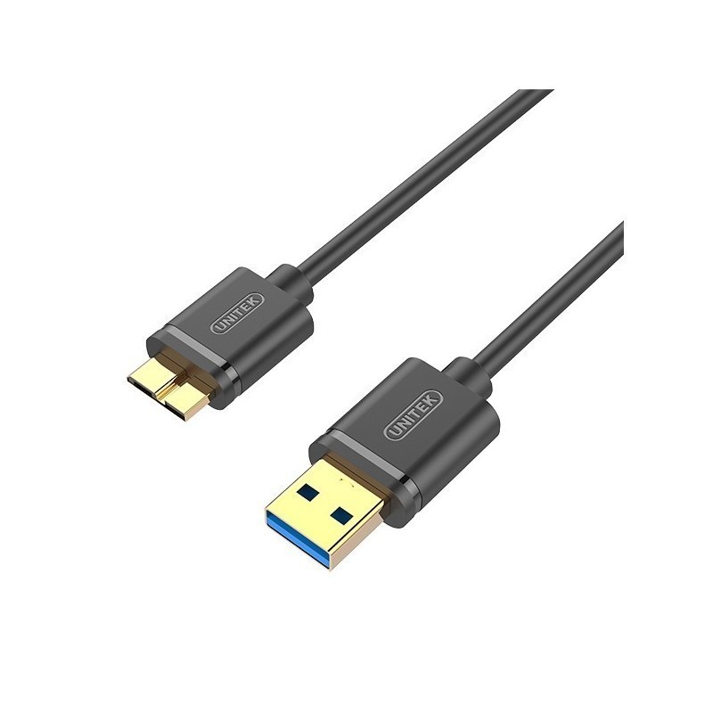 Cáp tín hiệu USB sang microB Unitek Y-C461GBK dài 1m - dùng cho ổ cứng di động hoặc thiết bị có cổng microB (Đen)