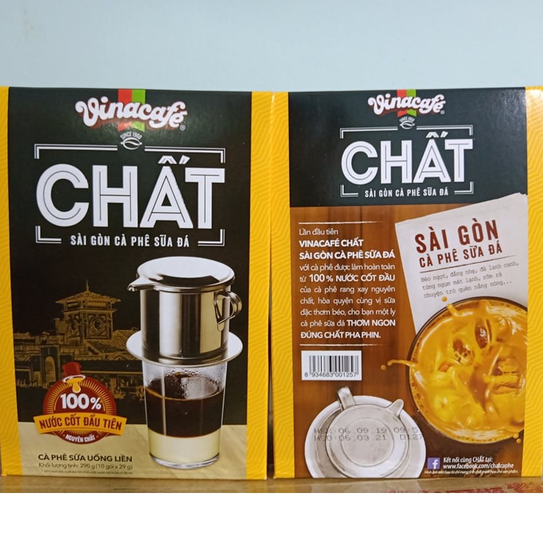 Cà phê sữa đá VinaCafé Chất Sài Gòn Hộp 290g (10 gói x 29g) - Hàng siêu thị