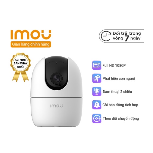 Camera không dây 360 độ Imou Full HD1080P đàm thoại 2 chiều, báo động khi có đột nhập, kết nối Smarthome