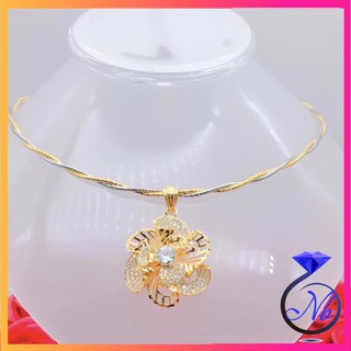 [FREESHIP]kiềng mềm nữ dạng xoắn mặt hoa mai đính đá thiết kế bền màu cao cấp