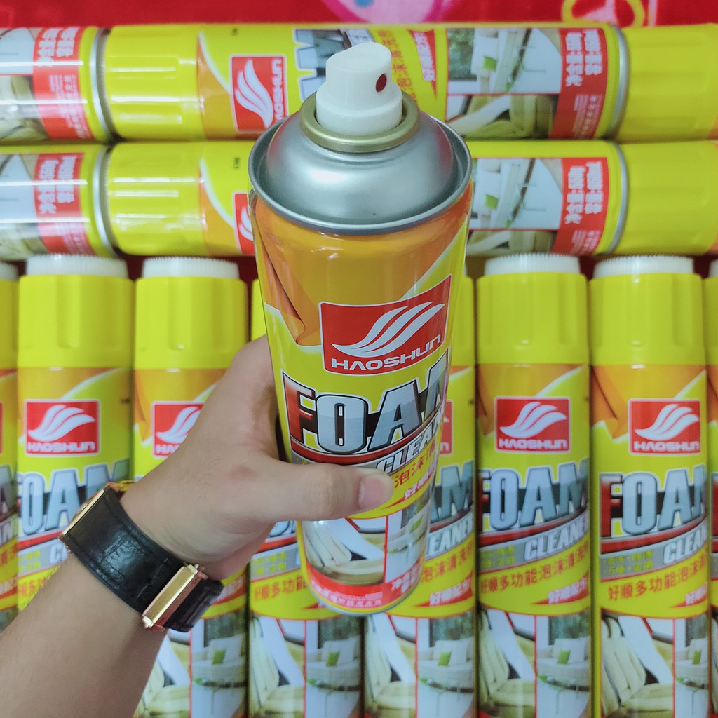 Bình xịt tẩy rửa đa năng nội thất ô tô Foam Cleaner, Hương chanh thơm mát, tẩy sạch vết bẩn tận gốc