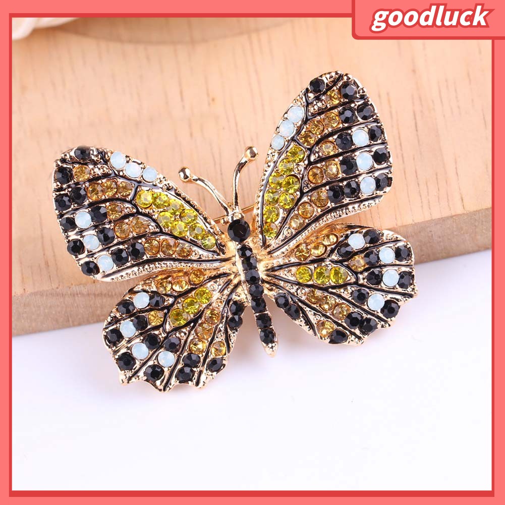 Trâm Cài Áo Hình Bướm Có Đính Đá Nhiều Màu Cho Nữ