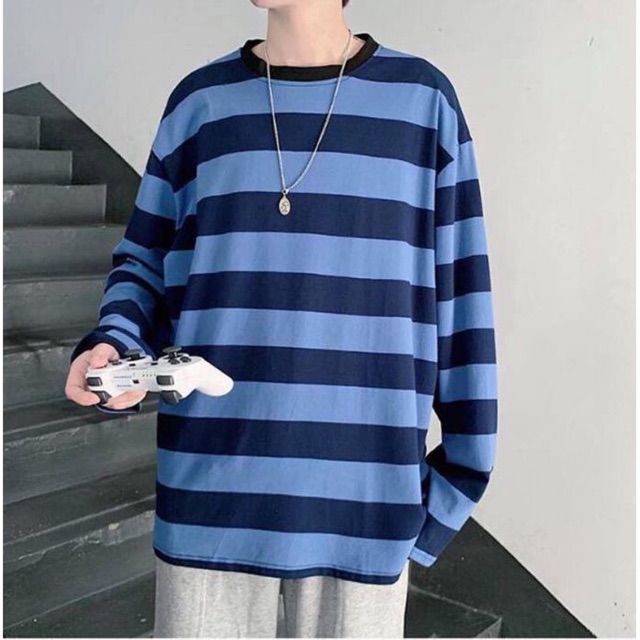 [ Có Ảnh Thật ] Áo thun tay dài form rộng unisex - Sweater sọc bản to | BigBuy360 - bigbuy360.vn