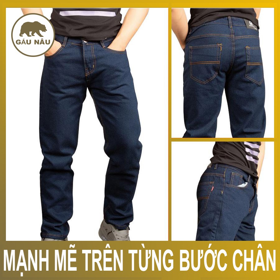 Quần jean nam ống suông vải jean dày chất lượng GN63 Gấu Nâu | WebRaoVat - webraovat.net.vn