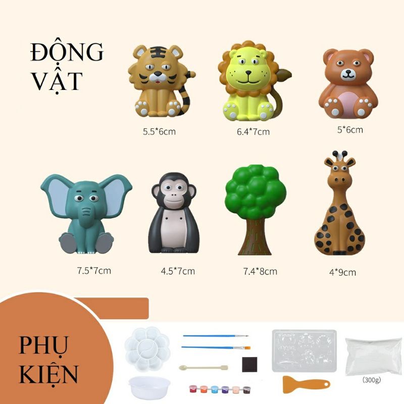 Tượng Tô Màu Thạch Cao Tự Làm Tại Nhà Cho Bé Kèm Cọ  Màu