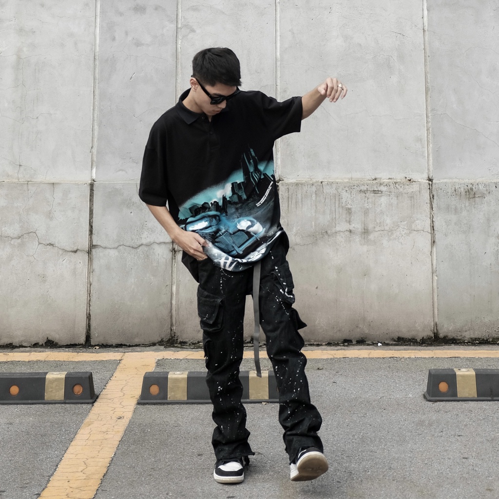 Áo Polo Tay Lỡ Unisex SUBURB Thun Cá Sấu - HADES Brand Chính Hãng