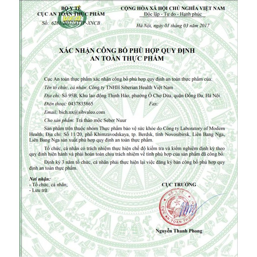 Thực phẩm bảo vệ sức khỏe Trà Thảo Mộc Seber Nuur Siberi Nga | BigBuy360 - bigbuy360.vn