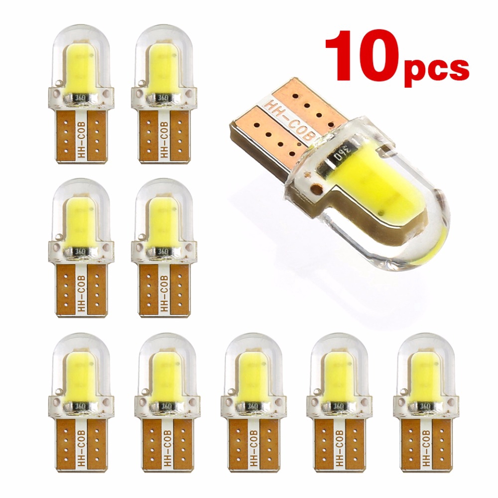 Set 10 bóng đèn LED đỗ xe W5W T10 194 168 W5W COB 8SMD cho xe hơi