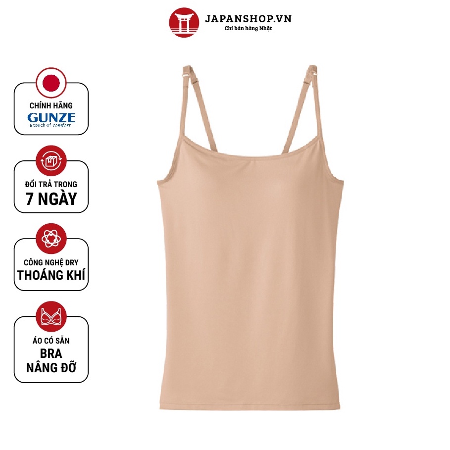 Áo Bratop hai dây Kitemiru Gunze MF6256 áo tập gym, yoga có sẵn bra Nhật Bản