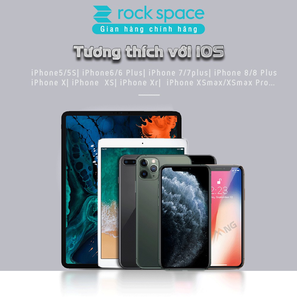 Dây Cáp Sạc iPhone Chính hãng RockSpace Z12, sạc nhanh ổn định không nóng máy độ dài 1m bảo hành 12 tháng 1 đổi 1