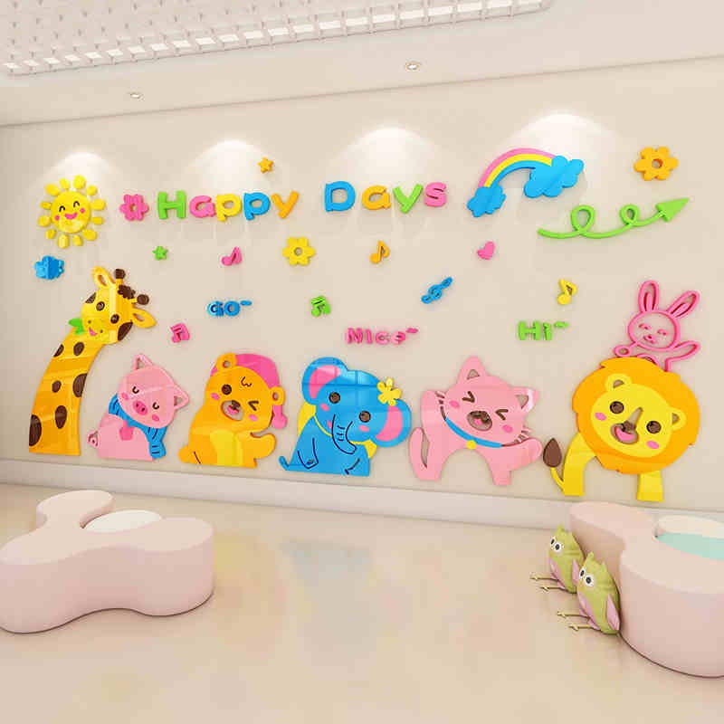 Tranh Mica trang trí tường Động vật Trang trí nhà trẻ, phòng cho bé Nhiều Size - EPeBen