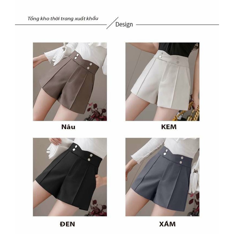 Quần soóc nữ cạp chéo - Quần đùi nữ khuy vắt ngang sang chảnh - Lana Shop | BigBuy360 - bigbuy360.vn