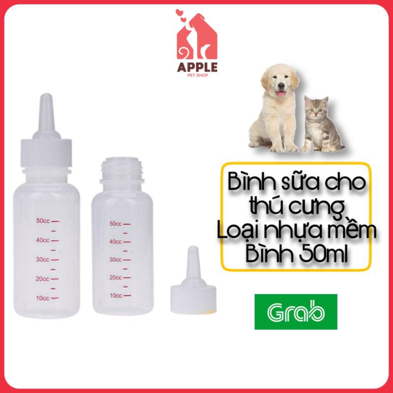 [BÌNH SỮA] [50ML] Bình sữa nhựa mềm cho chó, mèo con và thú cưng nhỏ