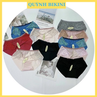 Quần lót giá rẻ Combo 10 chiếc quần lót nữ đúc su thun lạnh ren viền 2 bên cực kì quyến rũ QL01