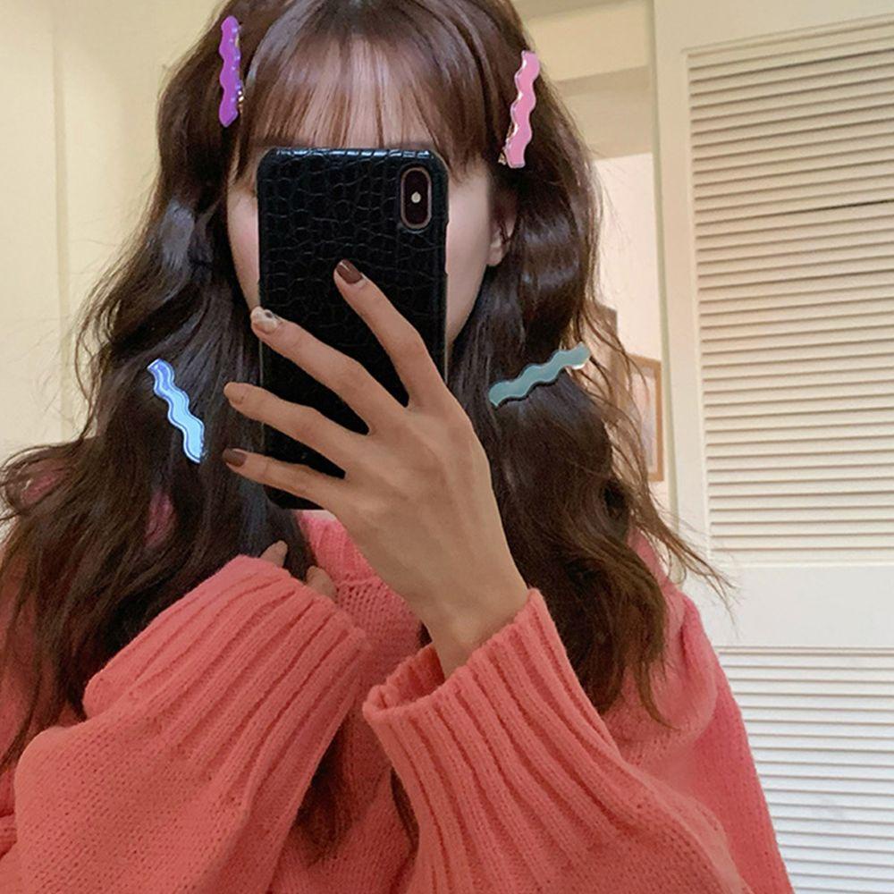 IVORY Kẹp Tóc Mỏ Vịt Bằng Nhựa Acrylic Dễ Thương Phong Cách Hàn Quốc Dành Cho Bạn Nữ