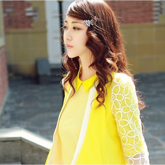 Kẹp tóc kiểu dáng hoa nhỏ đính đá lấp lánh thời trang cho nữ