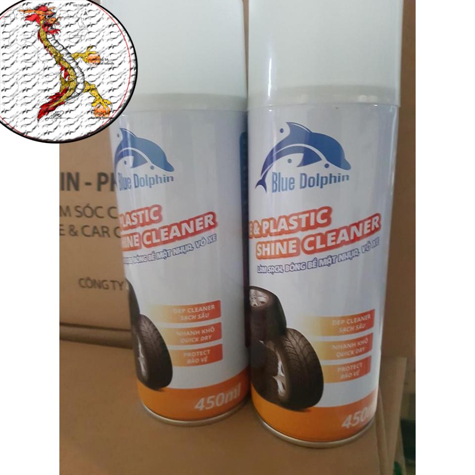 [CHAI 450ml]Chai xịt dưỡng nhựa nhám xe máy xe ô tô giúp phục hồi nhưa lại màu nguyên bản và có thể xịt làm bóng lốp xe