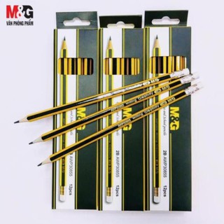 🙂 COMBO 5 CÂY 🙂 BÚT CHÌ CHUỐT 2B M&G AWP30855 Tặng kèm đồ chuốt APS91266