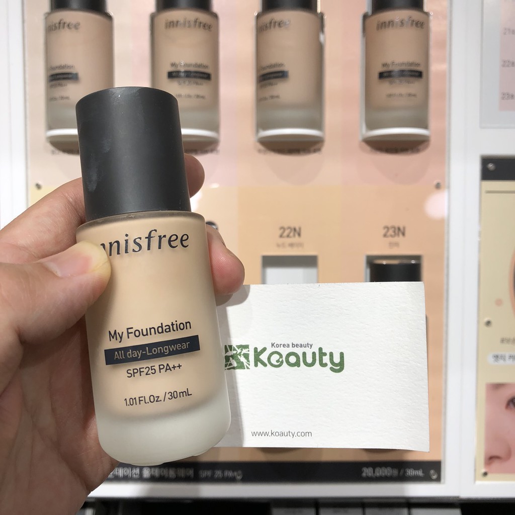 Kem nền kiềm dầu lâu trôi Innisfree My Foundation All day long wear 30ml SPF25 PA++