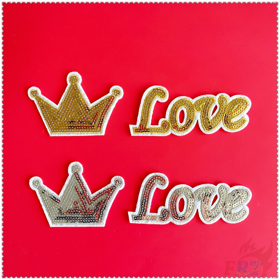 Miếng vá ủi quần áo hình trái tim vương miện