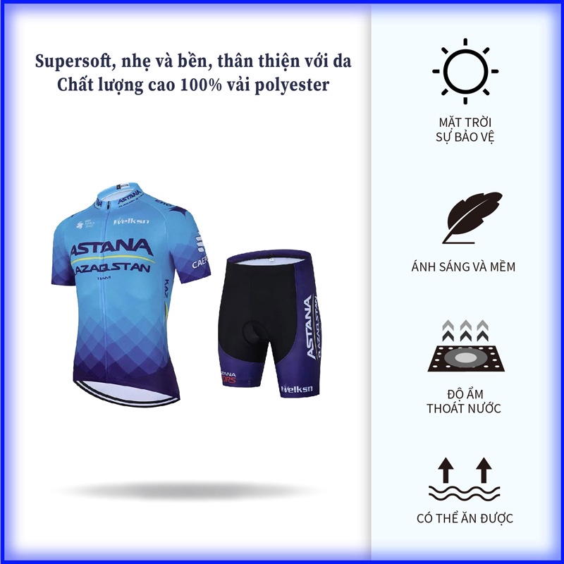 ASTANA Bộ quần áo thể thao đi xe đạp thoáng khí nhanh khô thời trang