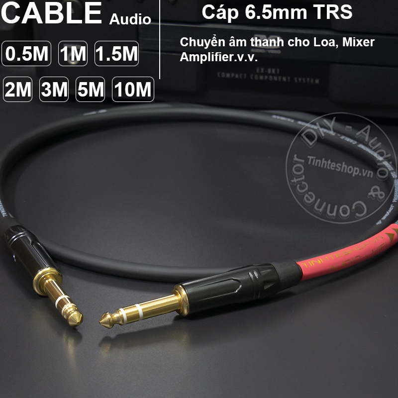 Dây 2 đầu 6 ly stereo DIY 0.5M đến 10M - 1/4 TRS cable