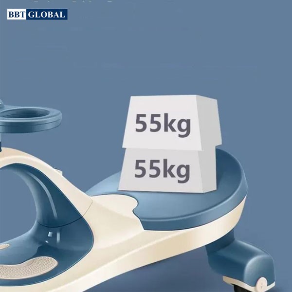 Xe lắc cao cấp bánh cao su, có đèn và nhạc BBT GLOBAL SW004