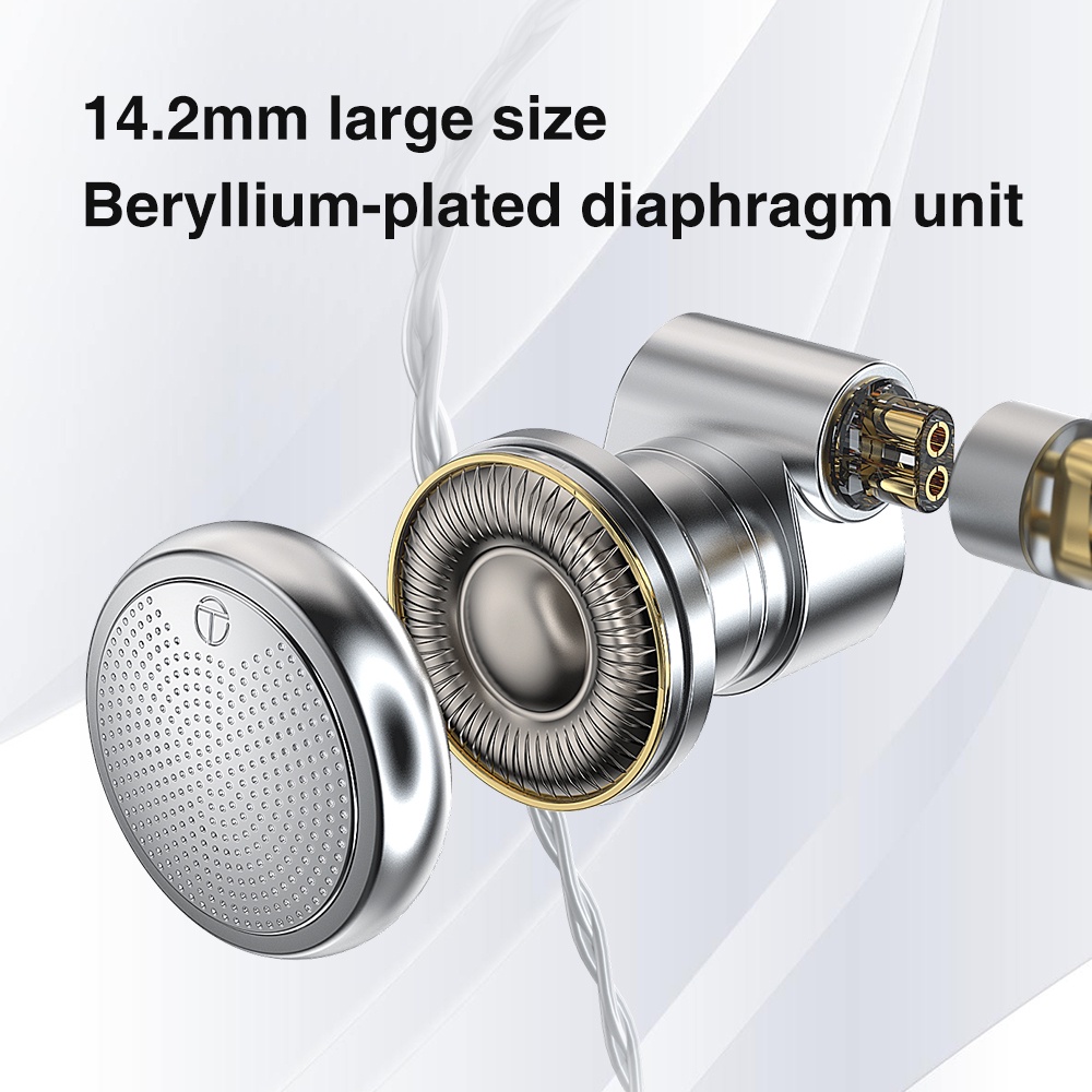 TRN EMX Libra 14.2mm Driver Chấu Phẳng Plug Tai Nghe Bass Kim Loại Trong Tai