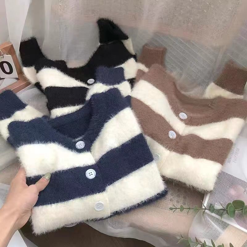 Áo Len Tay Dài Cổ Chữ V Thời Trang Phong Cách Hàn Quốc Cho Nữ