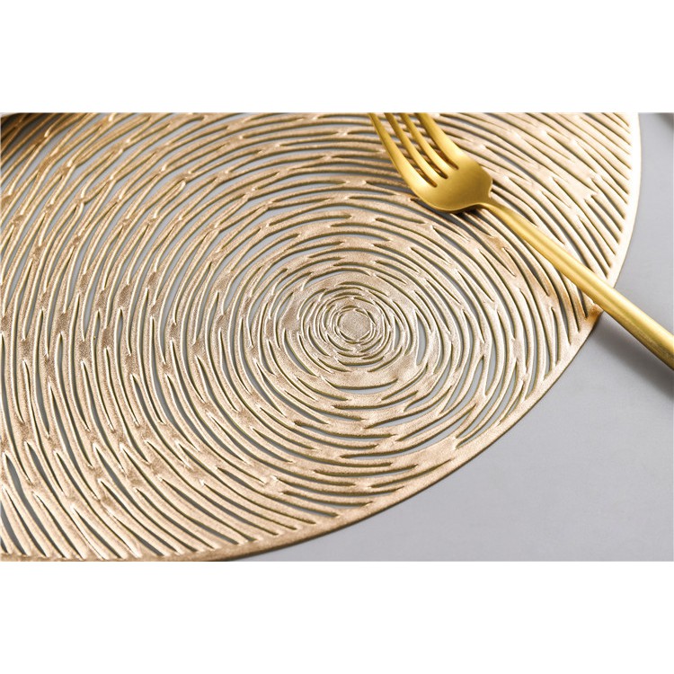 Tấm Lót Bàn Ăn Tròn Cách Nhiệt Sang Trọng Set Lót Bàn Ăn Vàng Gold Bắc Âu Placemat