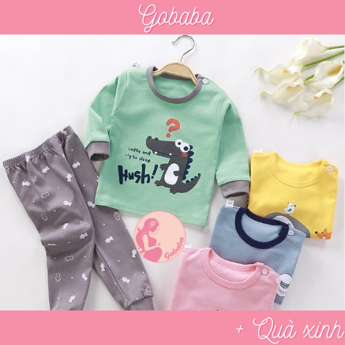 [Nhiều màu] Bộ thu đông Quảng Châu túi zip vải cotton loại dầy cho bé trai bé gái Gobaba