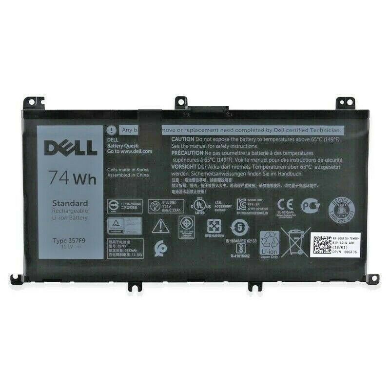 Pin Dell Inspiron 15 7557, 7559, 7566, 7567, 7759 Battery 357F9 74Wh Zin, Gắn Trong