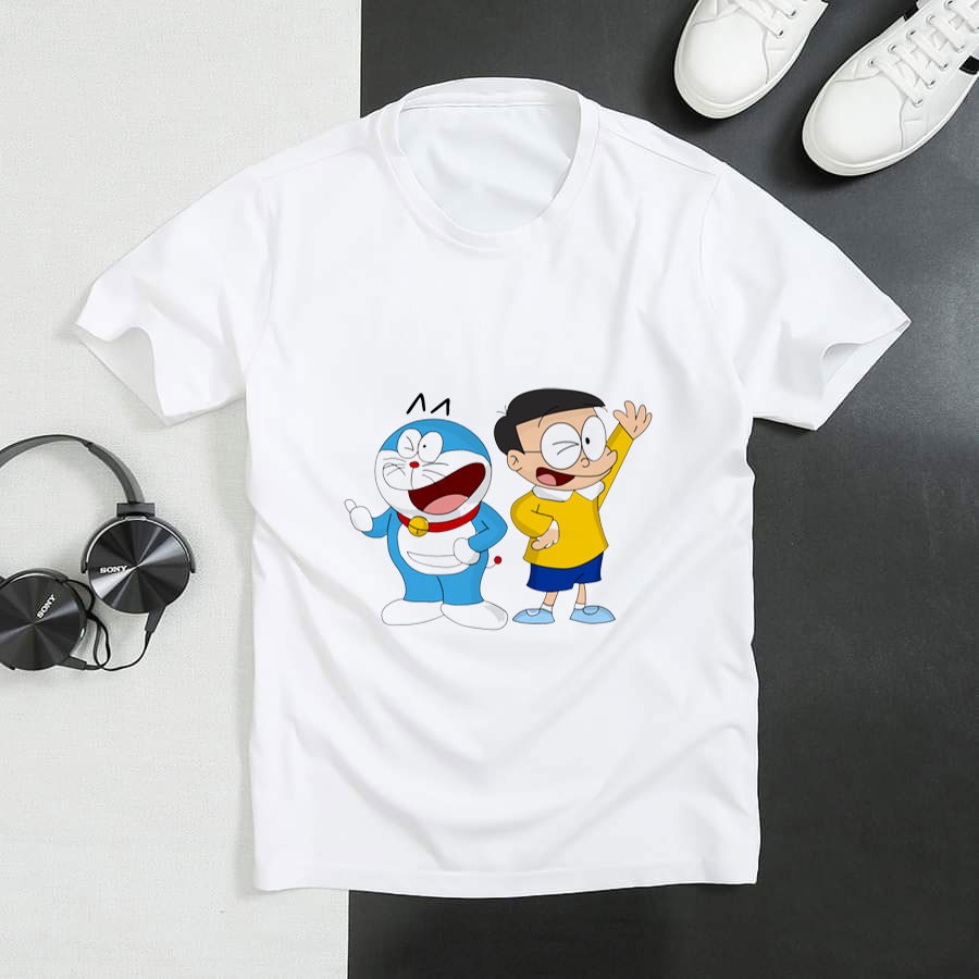 Áo Thun Phim Hoạt Hình Doraemon - Nobita ( Có Size Trẻ Em ) 26.30