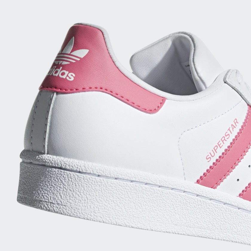 Giày thể thao ADIDAS Originals Kids Superstar Cloud White and Real Pink - CG6608