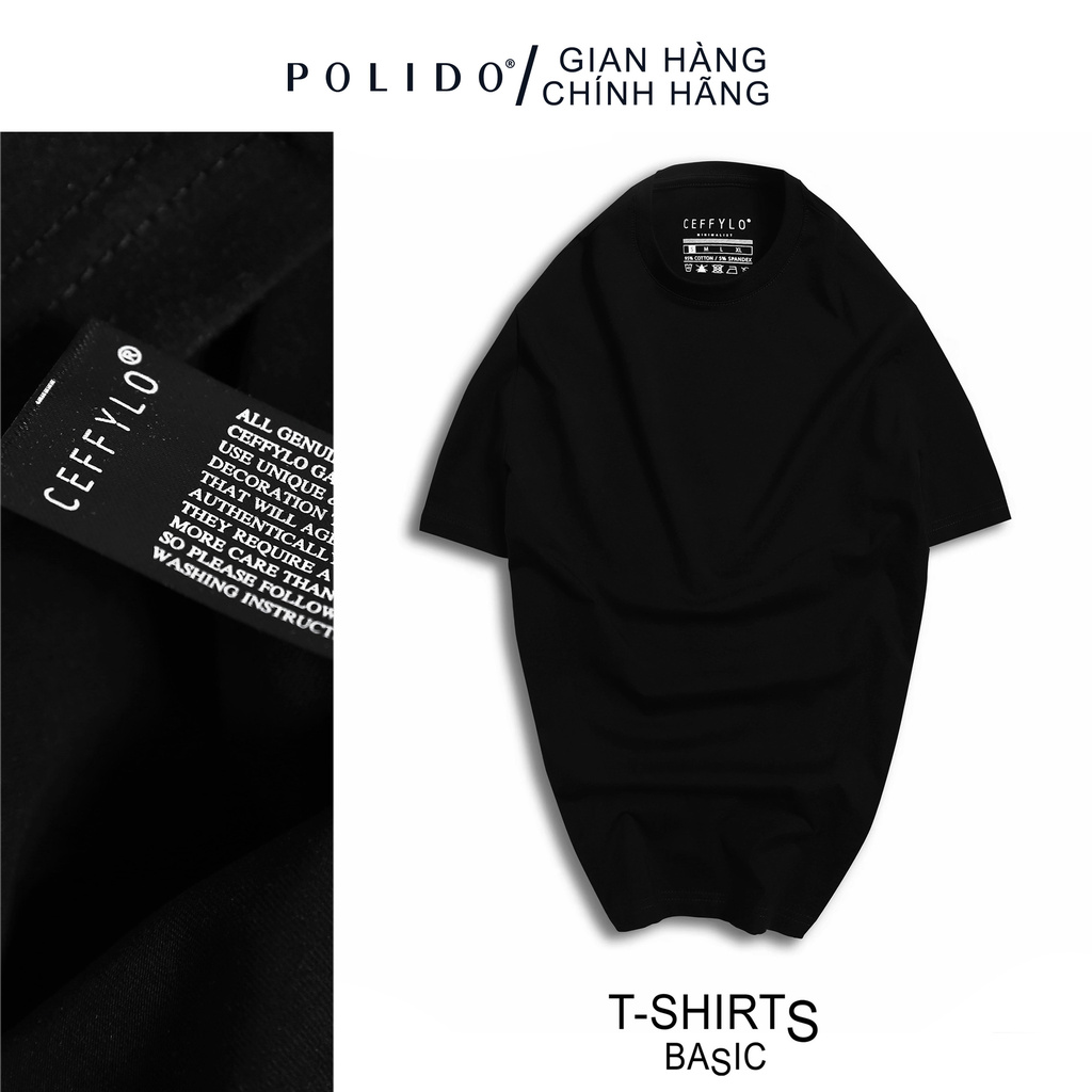 Áo Phông cotton trơn CEFFYLO phong cách basic chất vải cao cấp | BigBuy360 - bigbuy360.vn