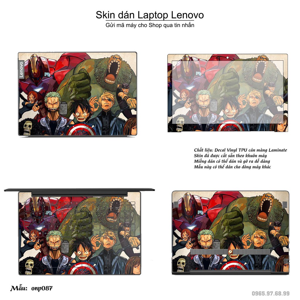 Skin dán Laptop Lenovo in hình One Piece _nhiều mẫu 7 (inbox mã máy cho Shop)