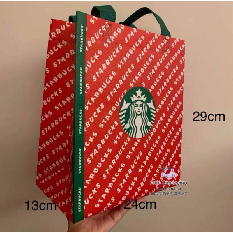 Túi Vải Không Dệt Starbucks , Phiên Bản Đặc Biêt - Túi dã ngoại Starbucks màu đỏ