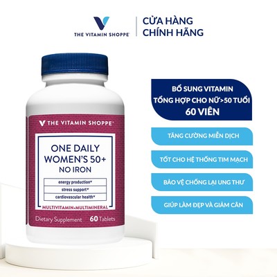 Vitamin tổng hợp cho phụ nữ trên 50 tuổi THE VITAMIN SHOPPE One Daily Women’s 50+ No Iron