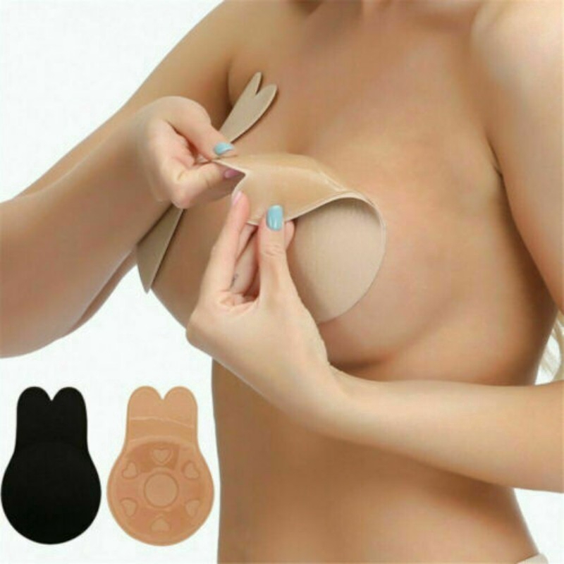 Miếng silicon dán nâng ngực không dây có tai thỏ dành cho nữ