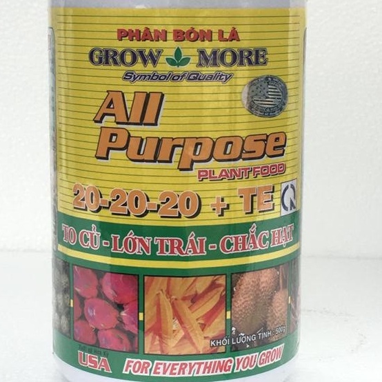 [SIEURE] Phân bón lá cao cấp NPK Growmore 20-20-20 hộp 100g hàng đẹp, phân phối chuyên nghiệp.