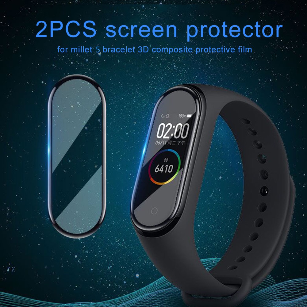 Set 2 Miếng Dán Màn Hình 3d Cho Đồng Hồ Thông Minh Xiaomi Mi Band 5