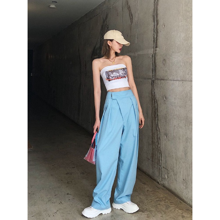 Cocory vn Áo Quây Ngực Không Dây In Họa Tiết Phong Cách Vintage Thời Trang Quyến Rũ