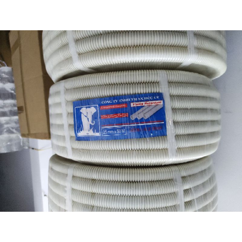 cuộn 50m phi 20 ống ruột gà luồn dây điện